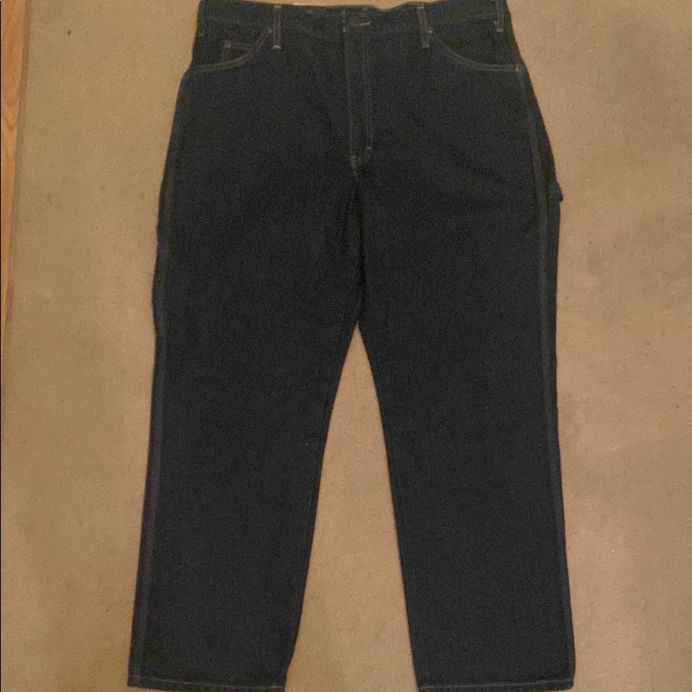 Dickies Dark Blue Straight Leg Jeans with Classic Five Pocket Design
